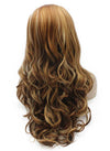 Long Wavy Blonde Highlight Auburn Synthetic Lace Front Wig Natural