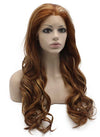 Long Wavy Blonde Highlight Auburn Synthetic Lace Front Wig Natural