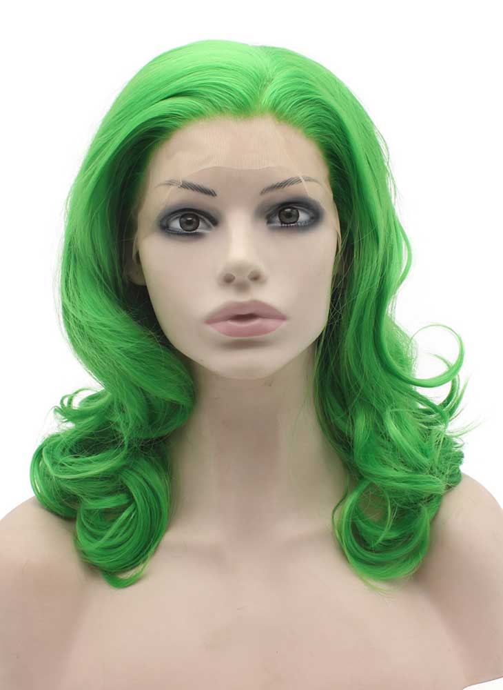 green lace front wig