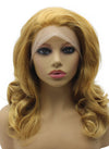 Mid-Length Wavy Blonde Synthetic Lace Front Wig