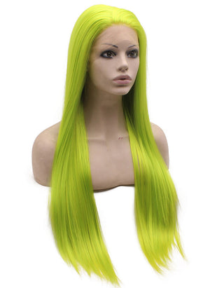 Neon Green Straight Lace Front Synthetic Wig