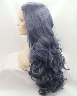 Dusty BLue Synthetic Lace Front Wig