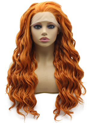 Long Wavy Gold Blonde Heat Friendly Natural Lace Front Synthetic Wig