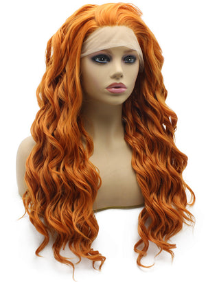 Long Wavy Gold Blonde Heat Friendly Natural Lace Front Synthetic Wig