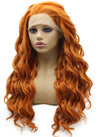 Long Wavy Gold Blonde Heat Friendly Natural Lace Front Synthetic Wig