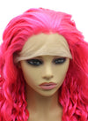 Long Curly Hot Pink Synthetic Lace Front Wig