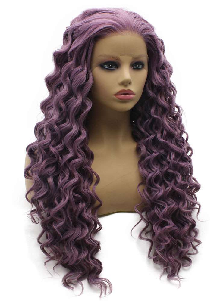 Extra Long Lavender Purple Long Curly Wig (26in)