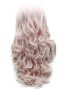 Light Pink Long Wavy Wig