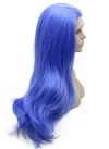 Long Purplish Blue Straight Lace Front Wig