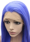 Long Purplish Blue Straight Lace Front Wig