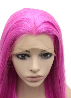 Rose Pink Long Straight Wig