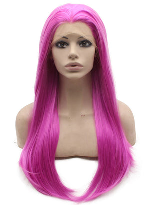 Rose Pink Long Straight Wig