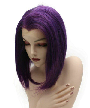 Teen Titans Raven Straight Purple Anime Cosplay Party Bob Wig