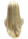 Long Straight Blonde Mix Hand Tied Synthetic Lace Front Wig Natural