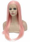 Long Straight Pink Lace Front Fiber Hair Costume Party Wig