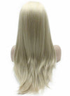 Long Straight Ash Blonde Natural Hand Tied Lace Front Wig