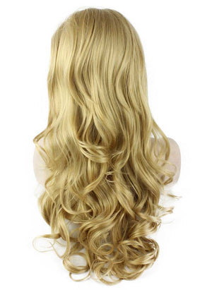 Long Wavy Blonde Natural Lace Front Synthetic Hair Wig