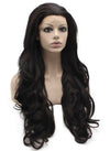 Long Wavy Dark Brown Heat Friendly Fiber Hair Natural Lace Front Wig