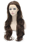 Long Natural Wavy Brown Heat Resistant Synthetic Lace Front Wig