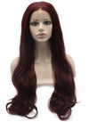 Long Wavy Dark Wine Red 99j Heat Friendly Synthetic Lace Front Wig