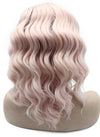 Shoulder Length Lace Front Synthetic Hair Ombre Pink Stylish Wig