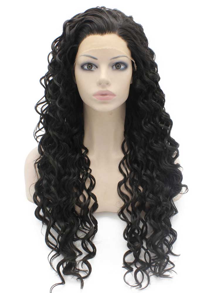 Black Long Curly Wig (26in)