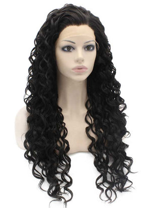 Black Long Curly Wig (26in)