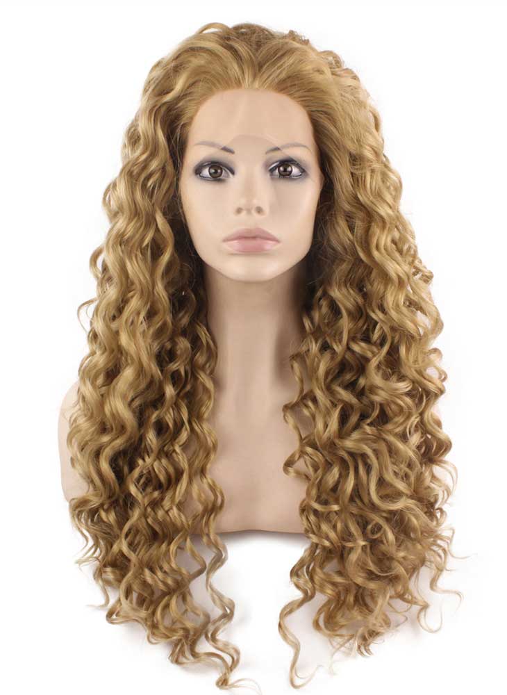 Ash Blonde Long Curly Wig (26in)