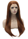 Long Straight Auburn Natural Lace Front Synthetic Hair Wig