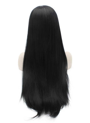 straight black wig