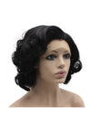 Short Curly Synthetic Lace Front Stylish Natural Black Wig