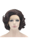 Short Curly Dark Brown Mix Stylish Lace Front Wig