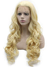 Long Wavy #613 Blonde Hand Tied Lace Front Synthetic Wig