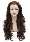 Long Wavy Brown Heat Resistant Lace Front Synthetic Wig Natural