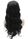 Long Wavy Black Heat Friendly Fiber Hair Lace Front Wig