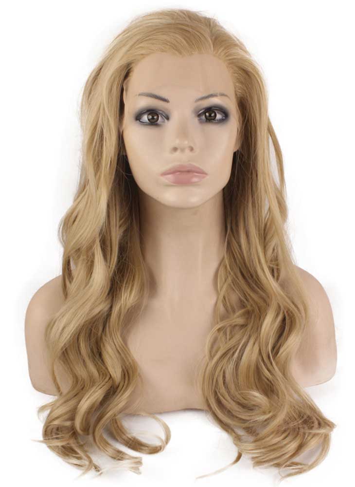 Long Wavy Ash Blonde Lace Front Heat Resistant Synthetic Hair Wig