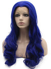 Long Wavy Jewelry Blue Heat Resistant Fiber Hair Front Lace Wig