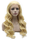 Long Wavy 613 Blonde Heat Safe Fiber Hair Natural Lace Front Wig