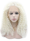 Long White Curly Swiss Lace Front Wig Synthetic Heat Resistant