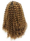 Long Dark Root Ombre Blonde Curly Swiss Lace Front Wig Synthetic