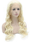 Long Wavy Light Blonde Heat Friendly Natural Lace Front Synthetic Wig