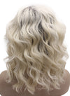 Shoulder Length Lace Front Synthetic Ombre Blonde Wig