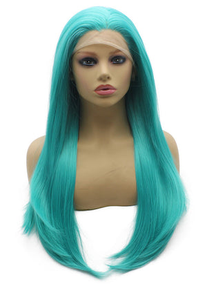 Turquoise Long Straight Lace Front Wig