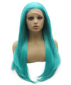 28inch Long Straight  Turquoise Teal Blue Lace Front Synthetic Wig