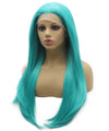 28inch Long Straight  Turquoise Teal Blue Lace Front Synthetic Wig